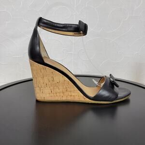 Marc by Marc Jacobs Logo Disc Womens Sandals Size 9 Black Cork Leather Wedge